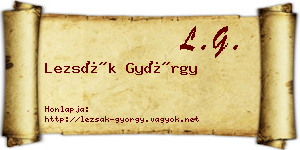 Lezsák György névjegykártya