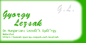 gyorgy lezsak business card